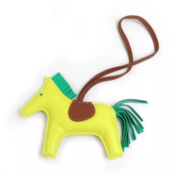 Auth HERMES Rodeo MM Bag Charm Yellow/Green/Brown Agneau Milo - e59863g - Picture 2 of 7